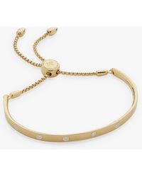 Monica Vinader - Fiji 18ct Yellow Gold-plated Sterling Silver Vermeil And 0.04ct Diamond Bracelet - Lyst