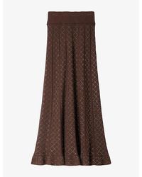 Sandro - Flared Rhinestone-Knit Maxi Skirt - Lyst
