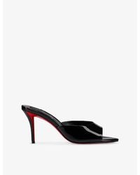 Christian Louboutin - Miss Z 80 Patent-Leather Mules - Lyst