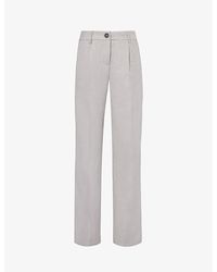 4th & Reckless - Taylor Straight-leg High-rise Stretch-woven Trousers - Lyst