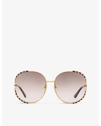 Gucci - GG0595S 64 Square-frame Metal Sunglasses - Lyst