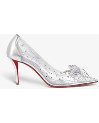 Christian Louboutin - Jelly Strass 80 Crystal-embellished Leather And Pvc Heeled Courts - Lyst