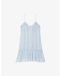 The Kooples - Fitted Lace-Embroidered Woven Mini Dress - Lyst
