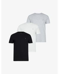 AllSaints - Tonic Crew-Neck Short-Sleeve Cotton T-Shirt Pack Of Three - Lyst