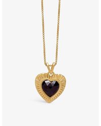 Rachel Jackson - Electric Love 22ct Yellow-gold Plated Sterling-silver And Garnet Pendant Necklace - Lyst