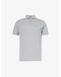 Emporio Armani - Logo-embroidered Cotton-jersey Polo Shirt - Lyst