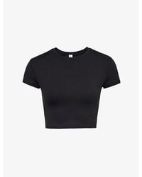 Alo Yoga - Alosoft Finesse Round-neck Stretch-woven T-shirt - Lyst