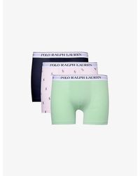 Polo Ralph Lauren - Branded-waistband Mid-rise Pack Of Three Stretch-cotton Boxer Briefs Xx - Lyst