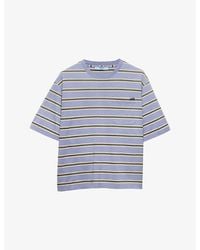 Prada - Stripe Short-Sleeve Cotton-Jersey T-Shirt - Lyst