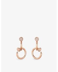 Cartier - Juste Un Clou 18Ct Rose- And 0.38Ct Diamond Earrings - Lyst