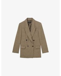 Reiss - X Atelier Lina Double-Breasted Woven Suit Jacket - Lyst