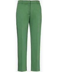 Weekend by Maxmara - Gineceo Tapered-leg Mid-rise Stretch-cotton Trousers - Lyst
