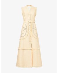 Huishan Zhang - Corinthe Jewel-Embellished Tweed Mini Dress - Lyst