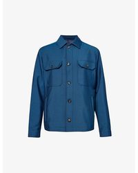 Corneliani - Long-sleeved Zipped-pocket Wool-blend Overshirt - Lyst