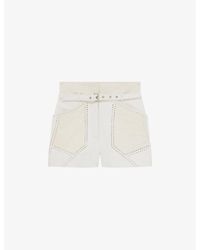 IRO - Necati Stitched-patchwork Leather Shorts - Lyst