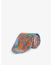 Polo Ralph Lauren - Orangepaisley-pattern Wide-blade Silk Tie - Lyst