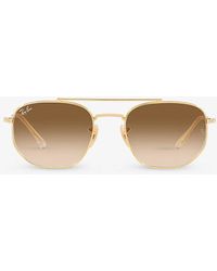 Ray-Ban - Rb3707 Faceted-shape Metal Sunglasses - Lyst