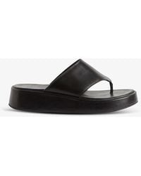 Claudie Pierlot - Wide Thong-strap Leather Sandals - Lyst