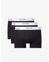 Calvin Klein - Icon Logo-Waistband Pack Of Three Stretch-Cotton Trunks - Lyst