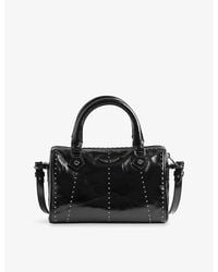 Zadig & Voltaire - Sunny Xs Vibe Stud-Embellished Leather Top-Handle Bag - Lyst