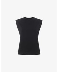 Whistles - Edie Round-Neck Sleeveless Cotton Vest - Lyst