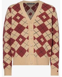 Acne Studios - Kwanny Argyle-pattern Wool-blend Cardigan - Lyst