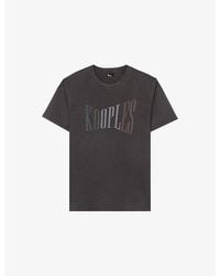 The Kooples - Logo-Print Short-Sleeve Cotton T-Shirt - Lyst