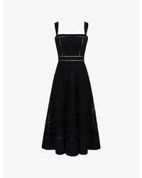 House Of Cb - Ava Broderie-Anglaise Stretch-Cotton Midi Dress Xs (A-C Cup) - Lyst