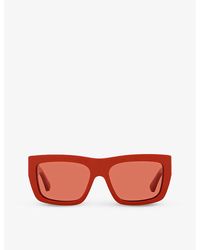 Bottega Veneta - Bv1178s Rectangle-shape Acetate Sunglasses - Lyst