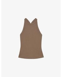 Reiss - Lolana Rib Racerback Cotton-Jersey Vest Top - Lyst