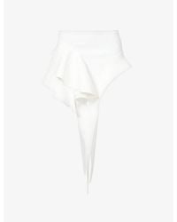 Mugler - Asymmetric-hem Slim-fit Stretch-woven Mini Skirt - Lyst
