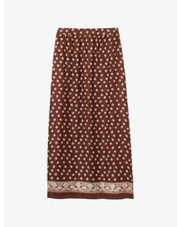 Claudie Pierlot - Flowy Graphic-Print Woven Maxi Skirt - Lyst