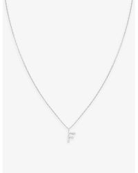 Astrid & Miyu - 'F' Initial Cubic-Zirconia-Plated Sterling- Necklace - Lyst