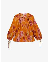 Ted Baker - Saphya Floral-print Woven Top - Lyst
