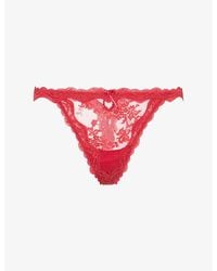 Lounge Underwear - Adorn Semi-Sheer Stretch-Lace Thong - Lyst