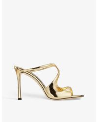 Jimmy Choo - Anise 95 Liquid- Leather Heeled Sandals - Lyst