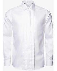 Eton - Pleated Textured-twill Contemporary-fit Cotton Tuxedo Shirt - Lyst