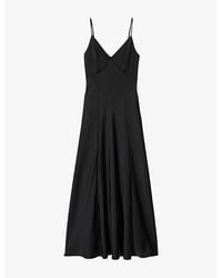 AllSaints - Irina V-Neck Woven Maxi Dress - Lyst