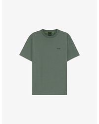 BOSS - Brand-Emed Short-Sleeved Stretch-Cotton T-Shirt - Lyst