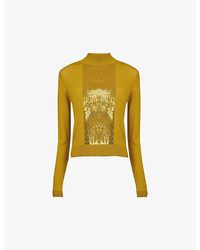 eem - Sequin-Embellished Funnel-Neck Knitted Jumper - Lyst