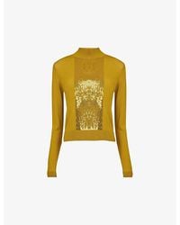 eem - Sequin-Embellished Funnel-Neck Knitted Jumper - Lyst