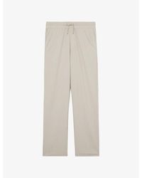 Reiss - Lennox Drawstring-Waist Linen-Blend Trousers - Lyst
