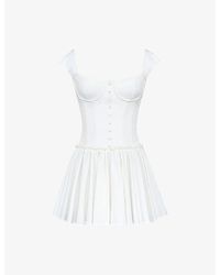 House Of Cb - Kaia Stretch-Cotton Mini Dress Xs (A-C Cup) - Lyst