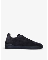 ZEGNA - Triple Stitch Suede Low-Top Trainers - Lyst