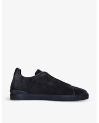ZEGNA - Triple Stitch Suede Low-Top Trainers - Lyst