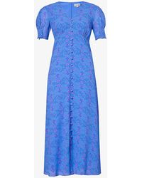 Aspiga - Sally Anne Floral-print Woven Midi Dress - Lyst