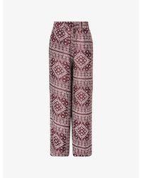 Veronica Beard - Sylvester Printed Cotton-Blend Trousers - Lyst