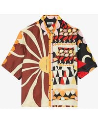 Sandro - Graphic-print Relaxed-fit Silk Shirt - Lyst