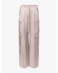 Rick Owens - Cargobelas Wide-Leg Satin Trousers - Lyst