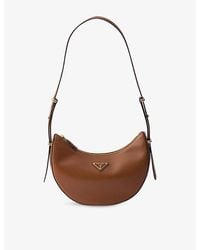 Prada - Arqué Small Leather Shoulder Bag - Lyst
